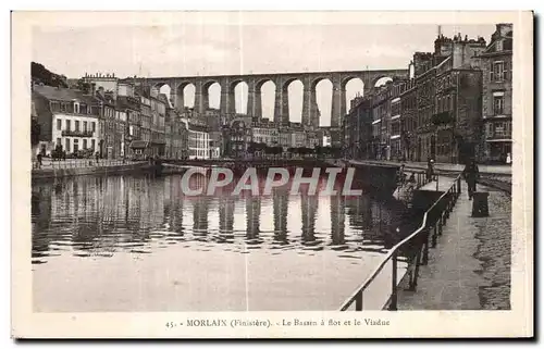 Cartes postales Morlaix Le Bassin a flot et le Viaduc