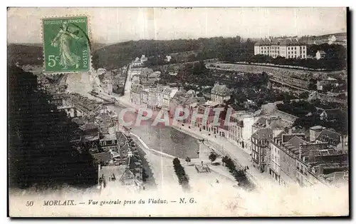 Ansichtskarte AK Morlaix Vue generale prise du Viaduc