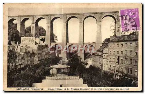 Ansichtskarte AK Morlaix Place Thiers et le Viaduc