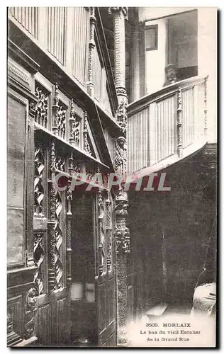 Cartes postales Morlaix Le bas du vieil Escalier de la Grand Rue