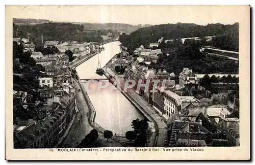 Cartes postales Morlaix Perspective du Bassin a flot Vue prise du viaduc