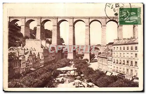 Ansichtskarte AK Morlaix La place Thiers et le viaduc