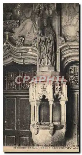 Ansichtskarte AK Morlaix Benilier du Porche de l Eglise et statue de N D de Bon Secours