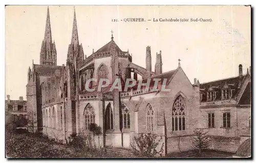 Cartes postales Quimper La Cathedrale (cote Sud Ouest)