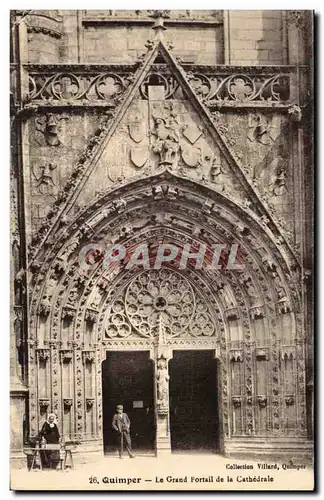 Cartes postales Quimper Le Grand portail de la Cathedrale