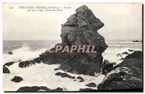 Cartes postales Tregastel Primel Rochers par gros temps Greve du Diben