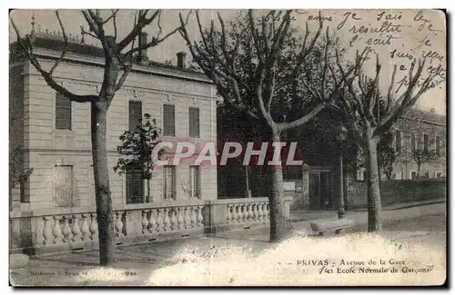 Ansichtskarte AK Privas Avenue de la Gare Ecole Normale de Garcons