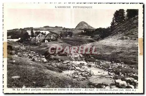 Cartes postales La Loire a quelques centaines de metres de sa source Au fond le Gerbier de Jone