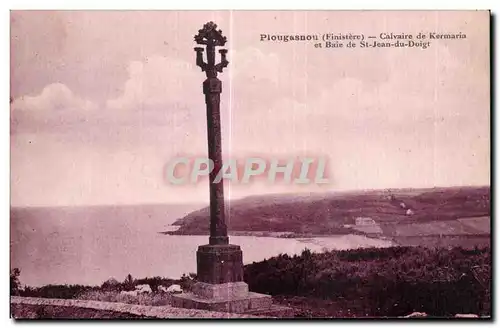 Ansichtskarte AK Plougasnou Calvaire de Kermaria et Baie de St Jean du Doigt