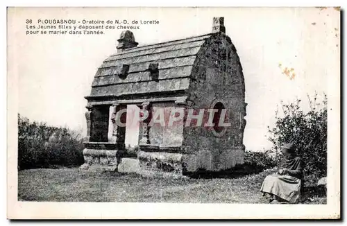 Cartes postales Plougasnou Oratoire de N D de Lorette Les Jeunes fille y deposent des cheveux pour se marier dan