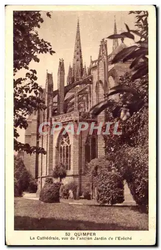 Cartes postales Quimper La Cathedrale vue de l ancien Jardin de l Eveche