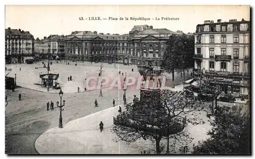 Cartes postales Lille Place de la Republique et La Prefecture