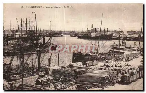 Ansichtskarte AK Dunkerque Vue generale Bateaux