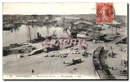 Ansichtskarte AK Dunkerque Bassin de la Marine Vue generale Bateaux