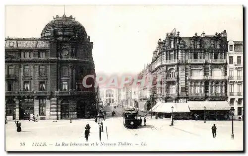 Cartes postales Lille La Rue Inkermann et le Nouveau Theatre