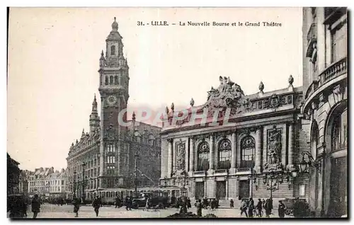 Cartes postales Lille La Nouvelle Bourse et le Grand Theatre