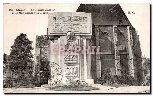 Ansichtskarte AK Lille Le Palais Rihour et le Monument aux Morts