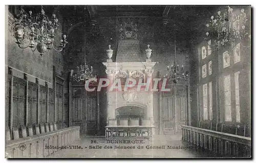 Cartes postales Dunkerque Hotel de ville Salle des Seances du Conseil Municipal