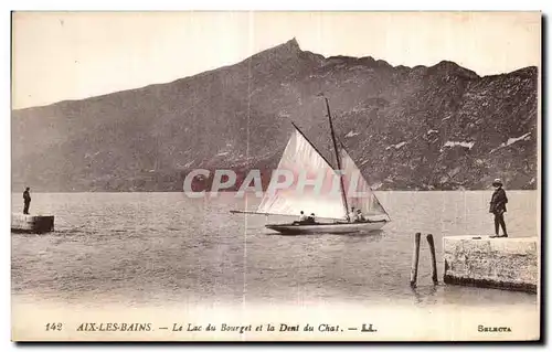 Cartes postales Aix Les Bains Le Lac du Bourget et la Dent du Chat Bateau