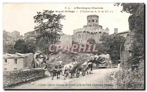 Ansichtskarte AK L Auvergne Illustree Royat Village L Eglise Attelage