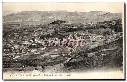 Cartes postales Royat Vue generale et Plateau Gergovie