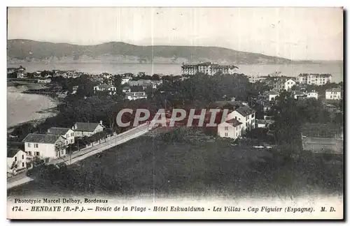 Ansichtskarte AK Hendaye Route de la Plage Hotel eskualduna Les Villas Cap Figuter