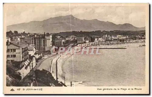 Cartes postales St Jean de Luz Vue generale de la Plage et la Rhune