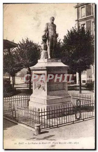 Ansichtskarte AK Pau La Statue de Henri Place Royale