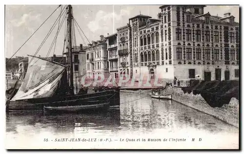 Cartes postales Saint Jean de Luz Le Quai et la maison de I infante Bateau