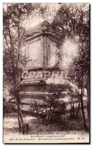 Cartes postales Behobie Ile des Faisans Monument commemoratif