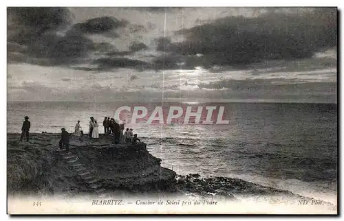 Cartes postales Biarritz Coucber de Soleil pris du phare