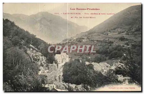 Cartes postales Les Basses Pyrenees Eaux Bonnes Vue generale vers Laruns et pic de Saint Mont