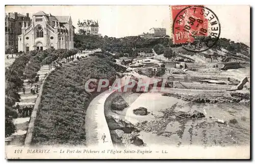 Ansichtskarte AK Biarritz Le Port des Pecheurs et I Eglise Sainte Eugenie