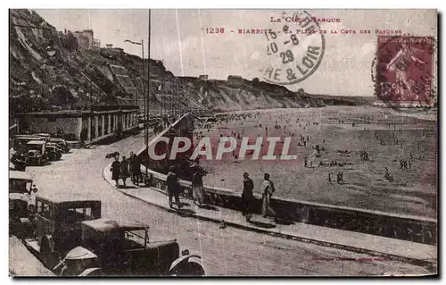 Cartes postales Biarritz La plage et la cote des basques