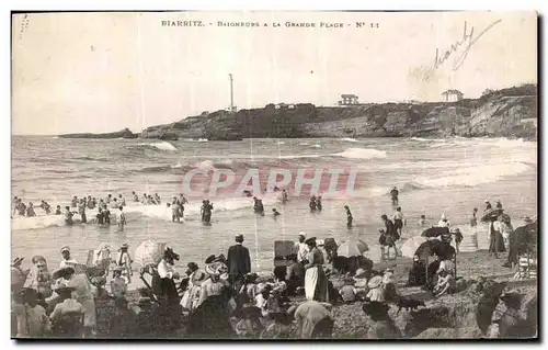 Ansichtskarte AK Biarritz Baigneurs A la Grande Plage