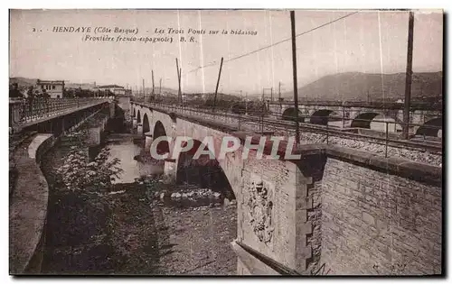 Ansichtskarte AK Hendaye Les Tross Ponts sur la Bidassoa Frontiere franco espagnole