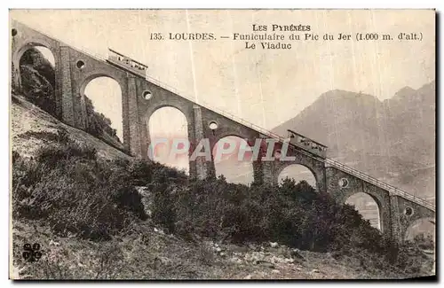 Cartes postales Les Pyrenees Lourdes Funiculaire du Pic du Jer Le Viaduc