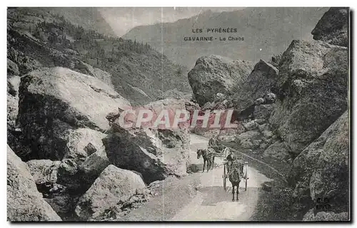 Cartes postales Les Pyrenees Gavarnie Le Chaos Attelage