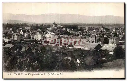 Ansichtskarte AK Tarbes Vue generale sur les Pyrenees