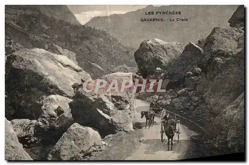 Ansichtskarte AK Les Pyrenees Gavarnie Le Chaos Attelage