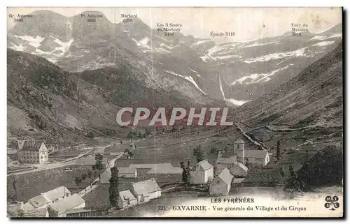 Cartes postales Les Pyrenees Gavarnie Vue generale du Village et du Villiage et du Cirque