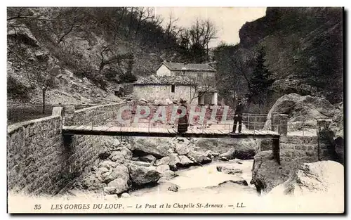 Ansichtskarte AK Les Gorges Du Loup Le Pont et la Chapelle St Arnoux