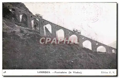 Ansichtskarte AK Lourdes Funiculaire (le Viaduc)