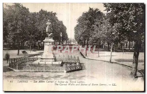 Ansichtskarte AK Tarbes Les Allees Carnot et Statue du Baron Larrey