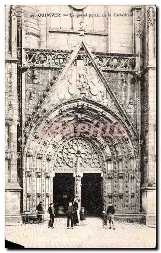 Cartes postales Quimper Le grand portail de la Cathedrale