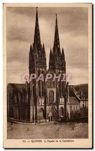 Cartes postales Quimper La Facade de la Cathedrale