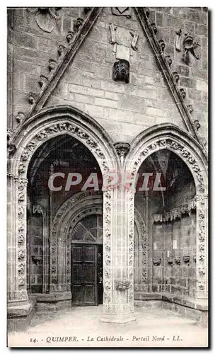 Cartes postales Quimper La Cathedrale Portail Nord