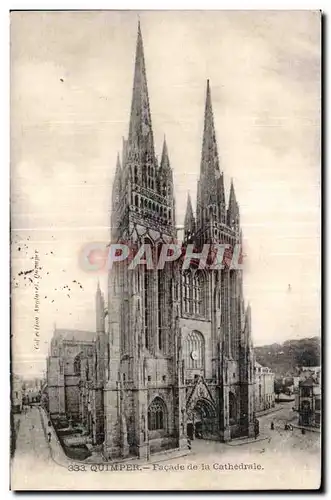 Cartes postales Quimper Facade de la Cathedrale