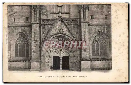 Cartes postales Quimper Le Grand Portail de la Cathedrale