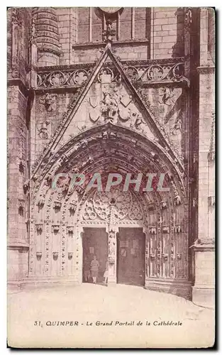 Cartes postales Quimper Le Grand Portail de la Cathedrale